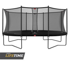 Батут з сіткою BERG Grand Favorit Regular 520 x345  Black + Safety Net Comfort (30.25.15.40+35.74.63.01) овальний +драбинка 