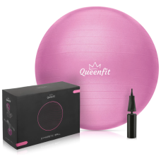 Фітбол Queenfit 65см G-66421 рожевий + насос